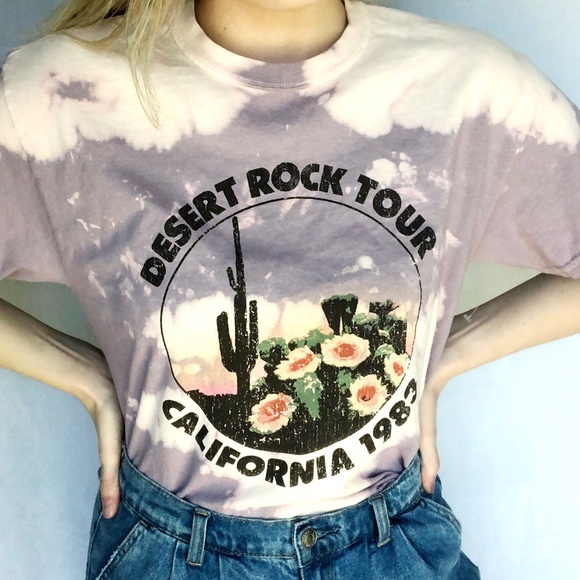 Desert Rock Tour NWOT Distressed Bleached Tee - Picture 3 of 6